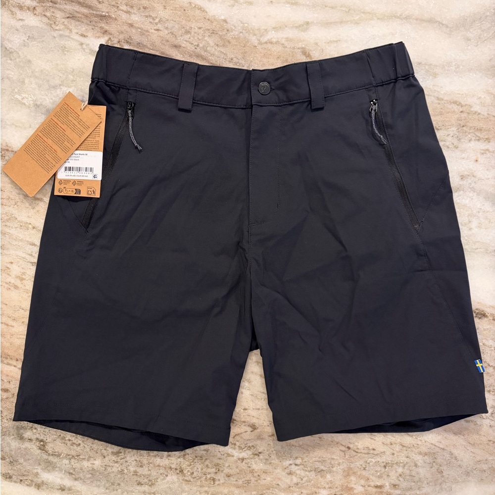 NWT Fjallraven High Coast Pack Shorts Black Men's Waist 30/38 $100